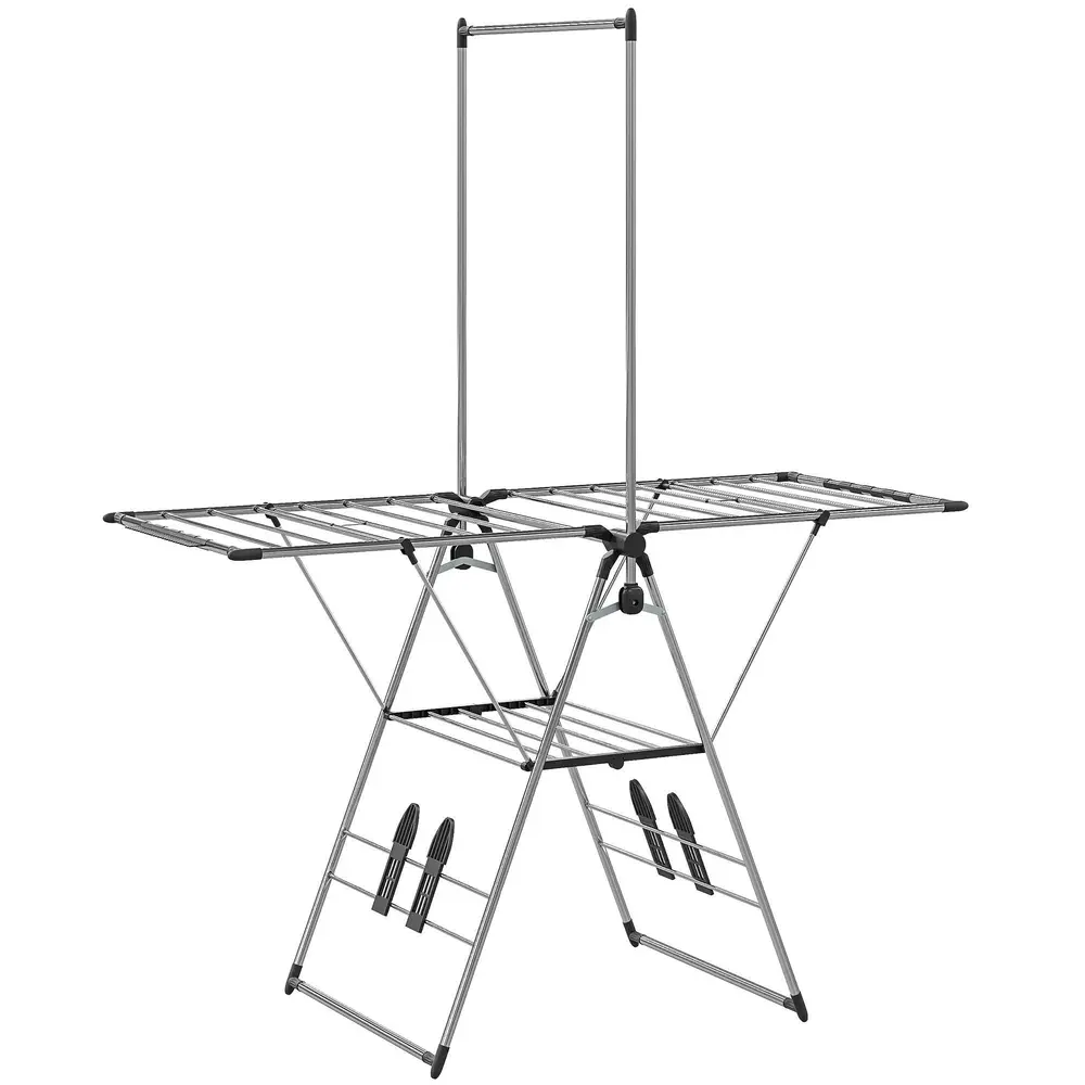 Torkställning Hopfällbar Silver Rostfritt 157 x 68 x 192 Cm