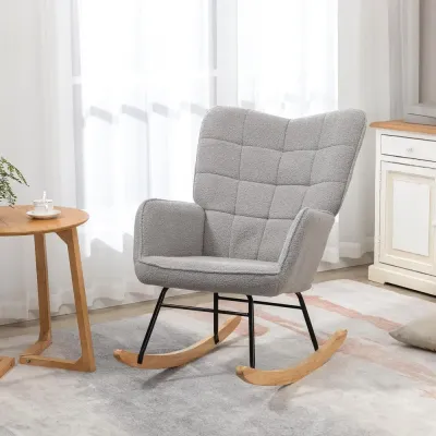 Gungstol Relaxstol Accentstol Ljusgrå 71 x 92 x 101 cm