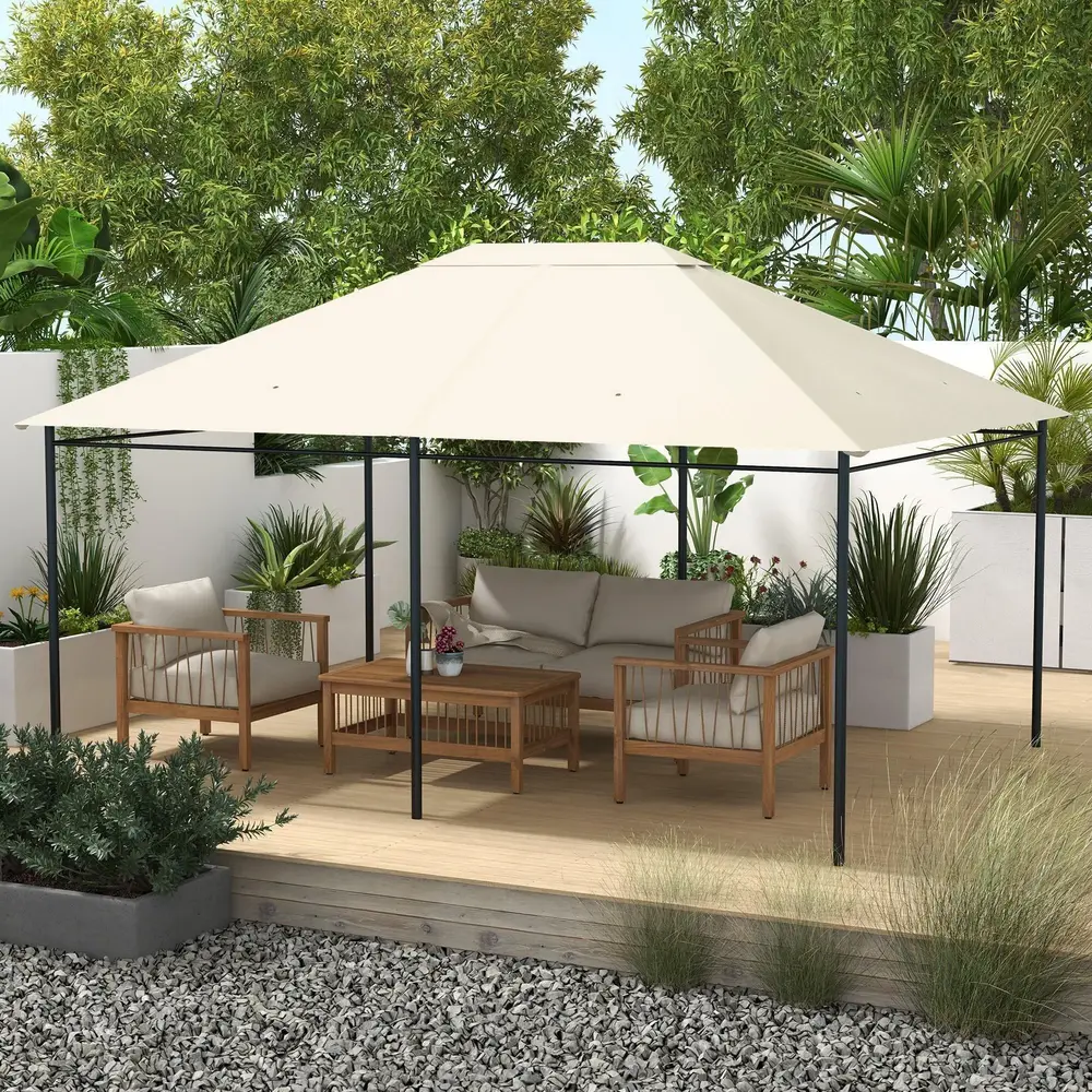 Ersättningstak för Paviljong Kräm av Polyester 3,97 x 2,97 m