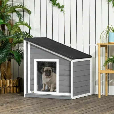 Hundkoja i Granträ för Små Hundar Utehus 71 x 58 x 53 cm