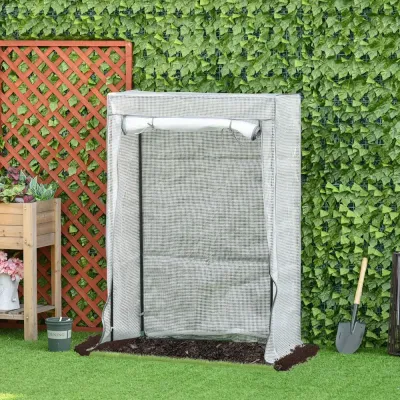 Litet Växthus Tunnelväxthus Vit av Stål 101 x 50 x 150 cm