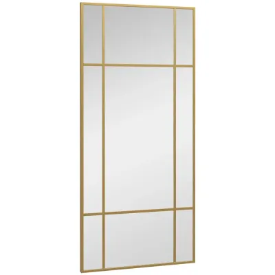 Väggspegel Dekorativ Spegel med Metallram Guld 110 x 50 cm