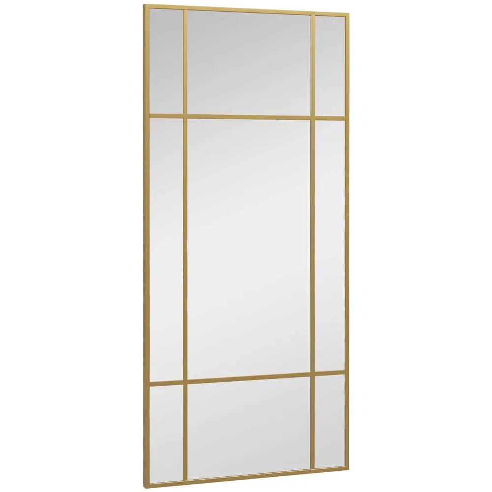 Väggspegel Dekorativ Spegel med Metallram Guld 110 x 50 Cm