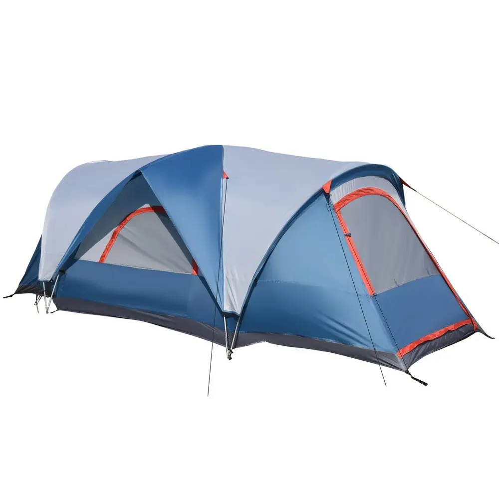 Campingtält Tunneltält Blå Vit av Polyester för 4 Personer