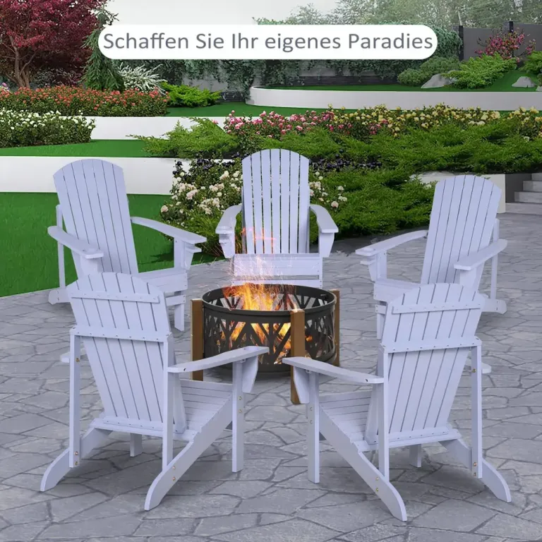 Adirondack Trädgårdsstol i Trä med Mugghållare Grå