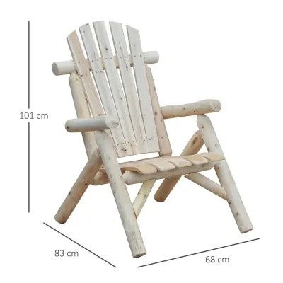 Adirondackstol Hållbar Natur Lärk 83 x 68 x 101 cm