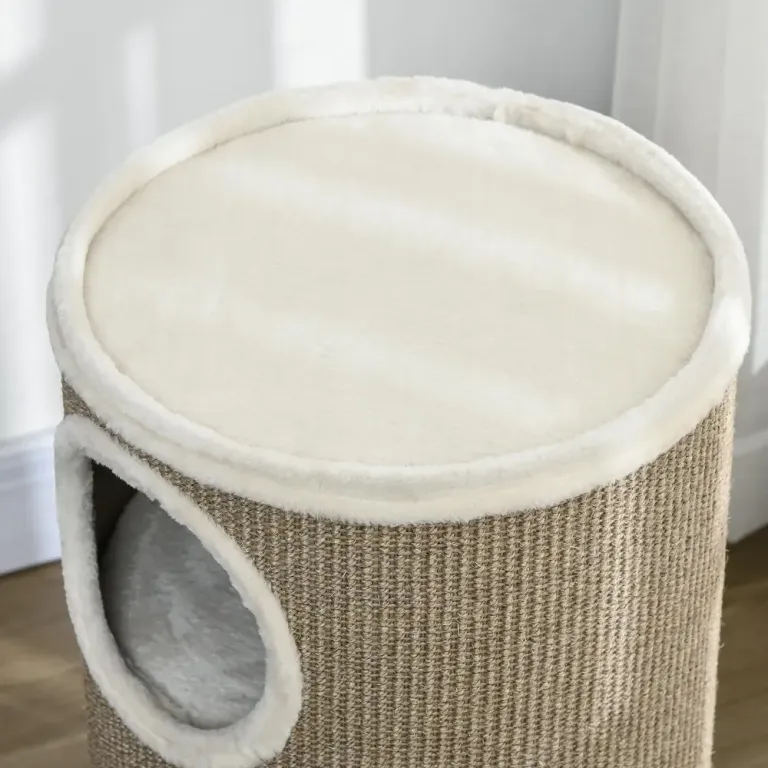 Klöstunna för Katt med Mjuk Plysch och Sisal Katthus Grottor