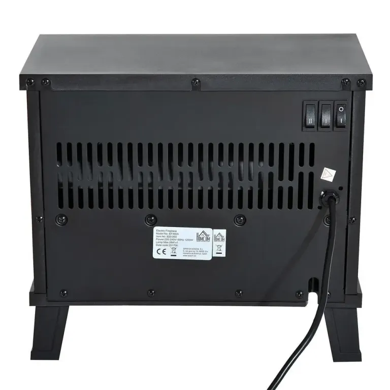 Elektrisk Väggkamin med LED-Flamma 34 x 17 x 31 cm