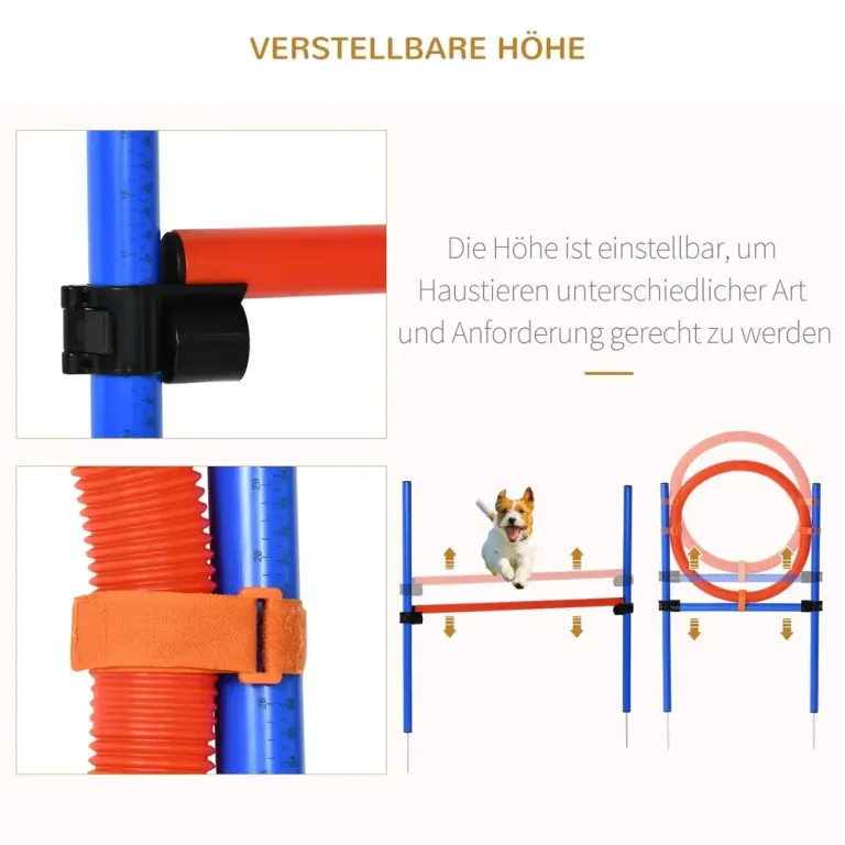 Agility Träningsset Blå Röd PE och Polyester för Hundsport Slalom