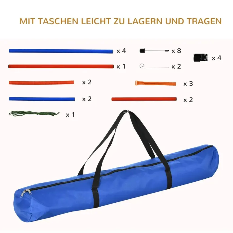 Agility Träningsset Blå Röd PE och Polyester för Hundsport Slalom