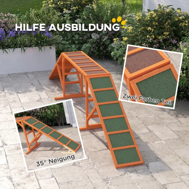 Agilitybrygga för Hund, Orange Hundramp Bana Halkfri Väderbeständig