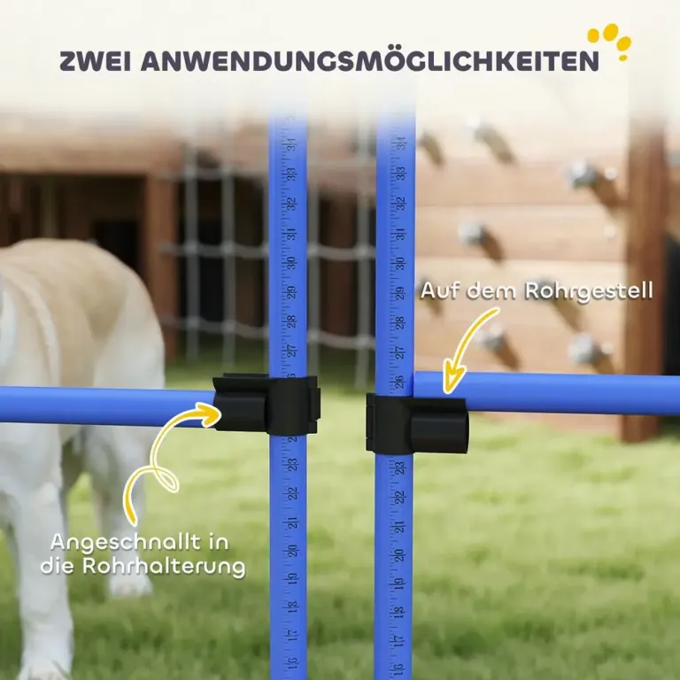 Agilityhinder Hund 4 Delar Blå Plast för Träning Hopphinder