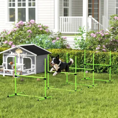 Agilityhinder Hund 4 Delar Grön Plast för 99x65x94 cm