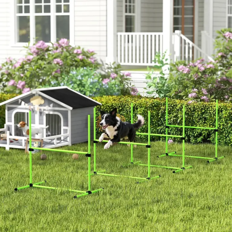 Agilityhinder Hund 4 Delar Grön Plast för 99x65x94 cm