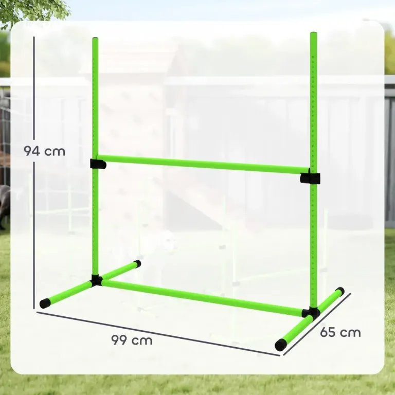 Agilityhinder Hund 4 Delar Grön Plast för 99x65x94 cm