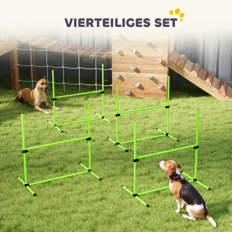 Agilityhinder Hund 4 Delar Grön Plast för 99x65x94 cm