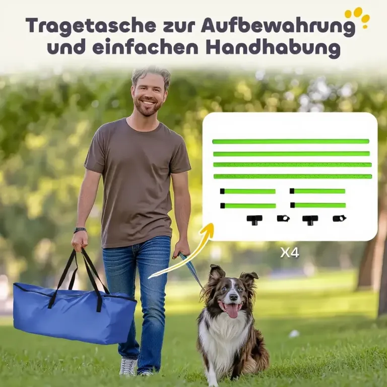 Agilityhinder Hund 4 Delar Grön Plast för 99x65x94 cm