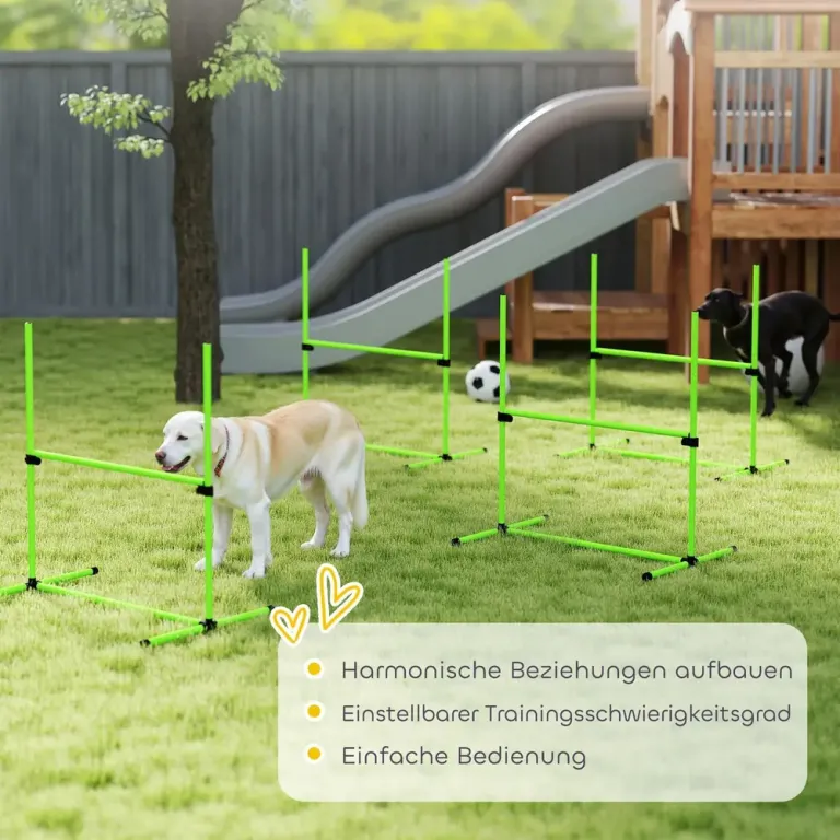 Agilityhinder Hund 4 Delar Grön Plast för 99x65x94 cm