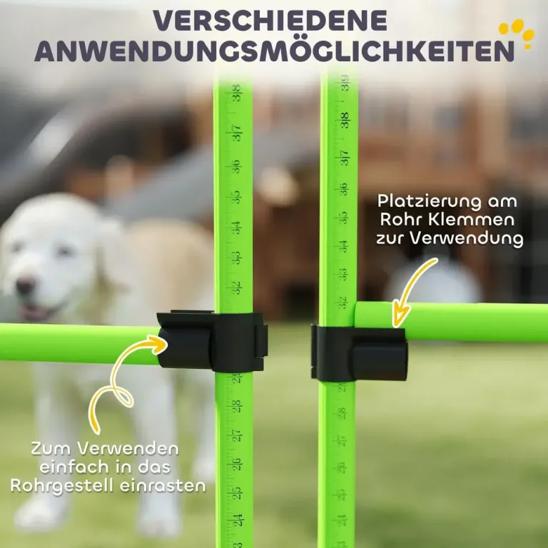 Agilityhinder Hund 4 Delar Grön Plast för 99x65x94 cm