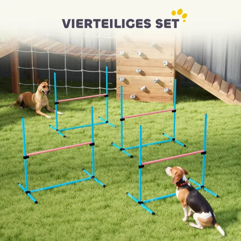 Agilityhinder Hund 4 Delar Ljusblå Plast för 99x65x94 cm
