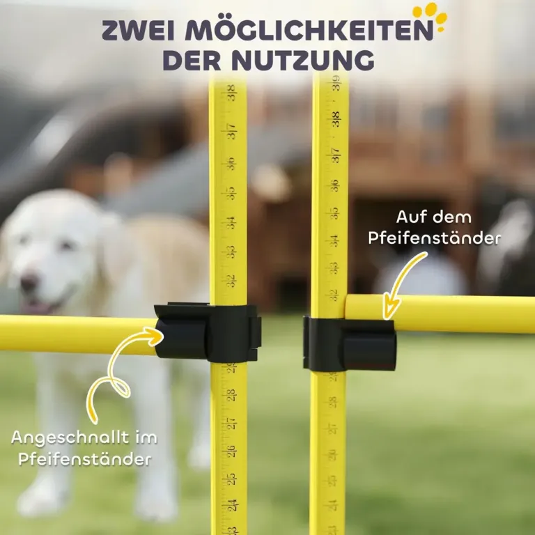 Agilityset Hundträning 5-Delad Blå Gul av Plast för Hundar Hinderset