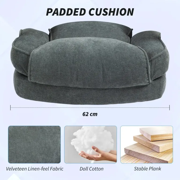 Stor Höjustabel Kontorsstol Upp till 200 kg Mjuk Klädsel Belastning