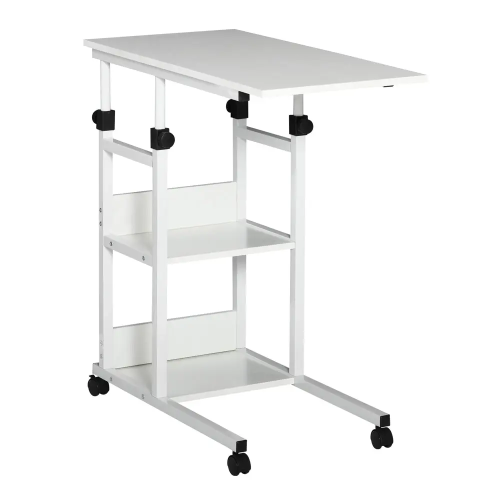 Sidobord med Hjul Höjdjusterbart 2 80 x 40 x 72–82 Cm