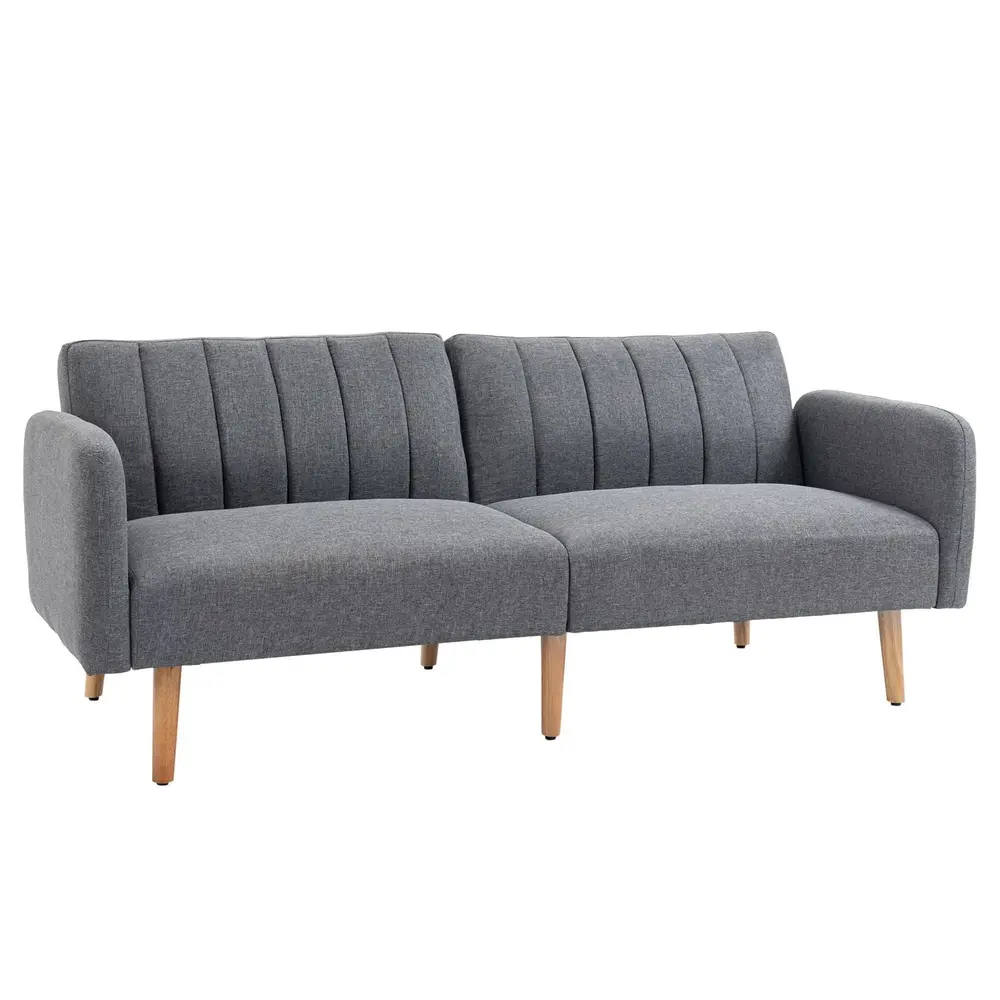 Bäddsoffa 2-Sits i Linnetyg Kompakt Soffa 173 x 75 x 73 Cm