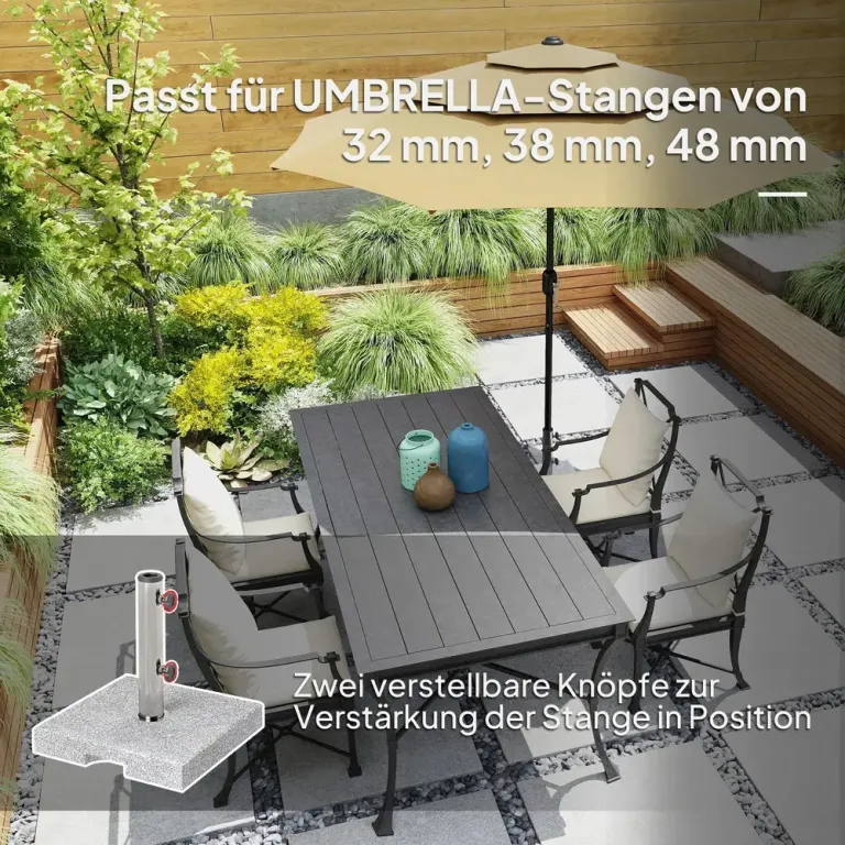 Parasollfot i Granit Kvadratisk och Altan Hållbar och Grå