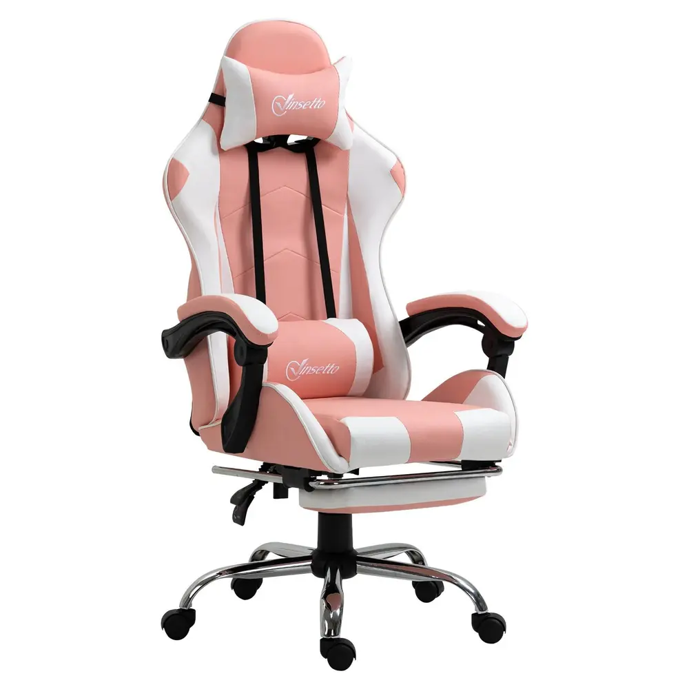 Ergonomisk Gamingstol i Rosa Datorstol med Nackstöd