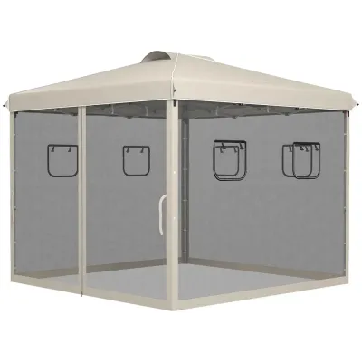 Paviljong Partytält Hopfällbart Trädgårdstält 3 x 3 x 3 m