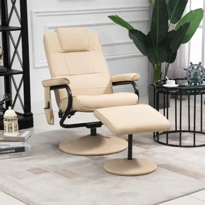 Elektrisk Massagestol med Pall TV-Fåtölj 77 x 84 x 95 cm