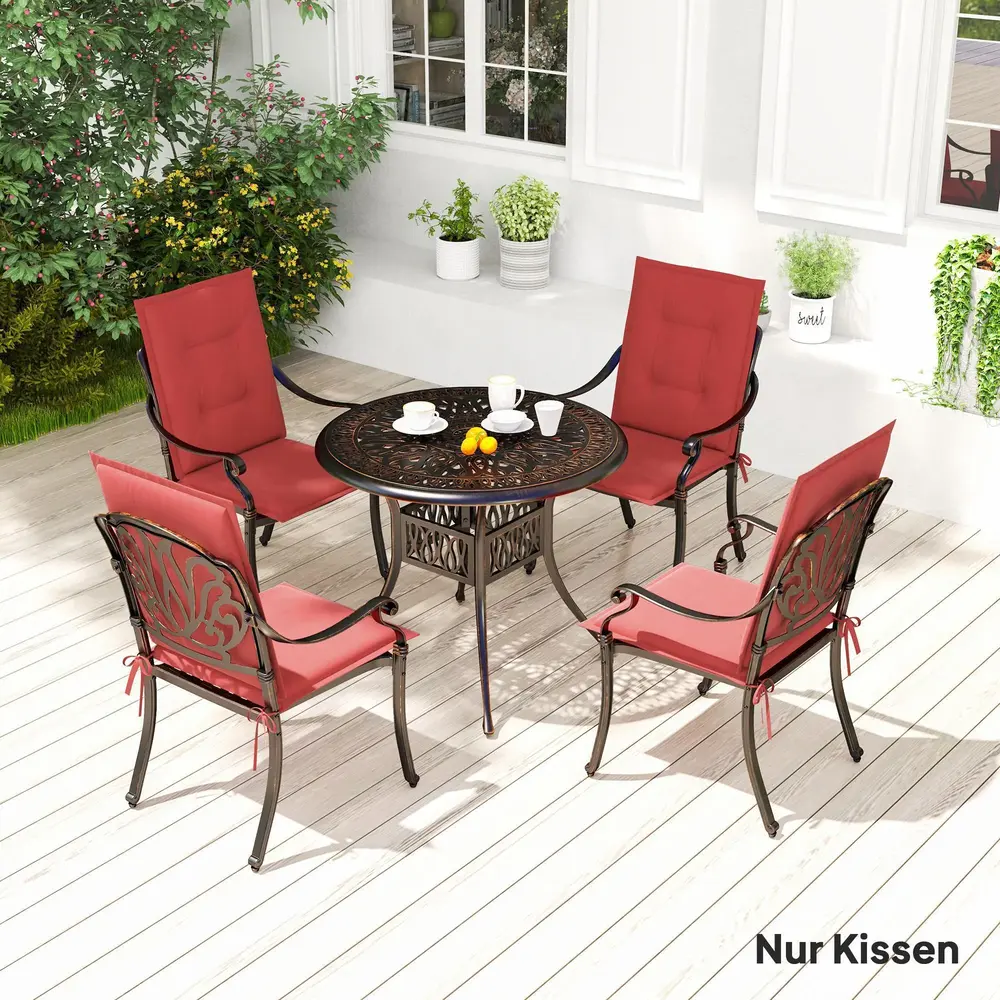 Stolsdynor Sittdynor Set 4 Vinröd 108 x 50 x 5 Cm