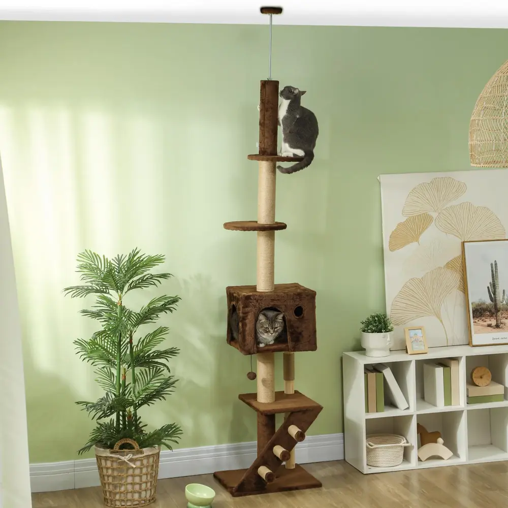 Klösträd Takhög Brun av Sisal och Plysch för 225-265 cm