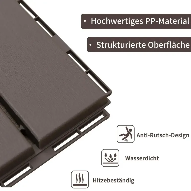 Altanplattor 9 St 0,81 M² Klickplattor Cm Balkongplattor Plast Pack
