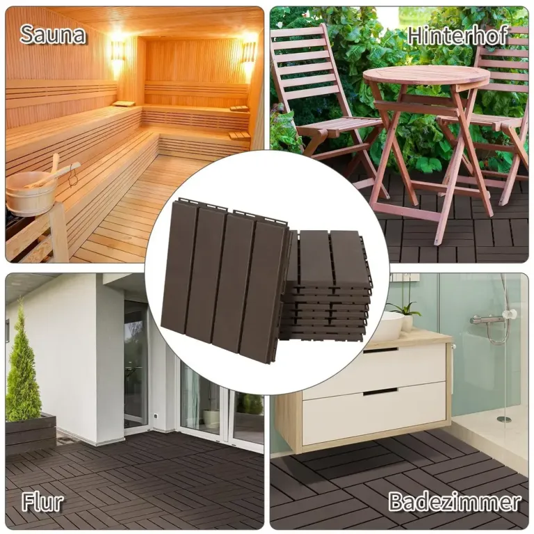 Altanplattor 9 St 0,81 M² Klickplattor Cm Balkongplattor Plast Pack