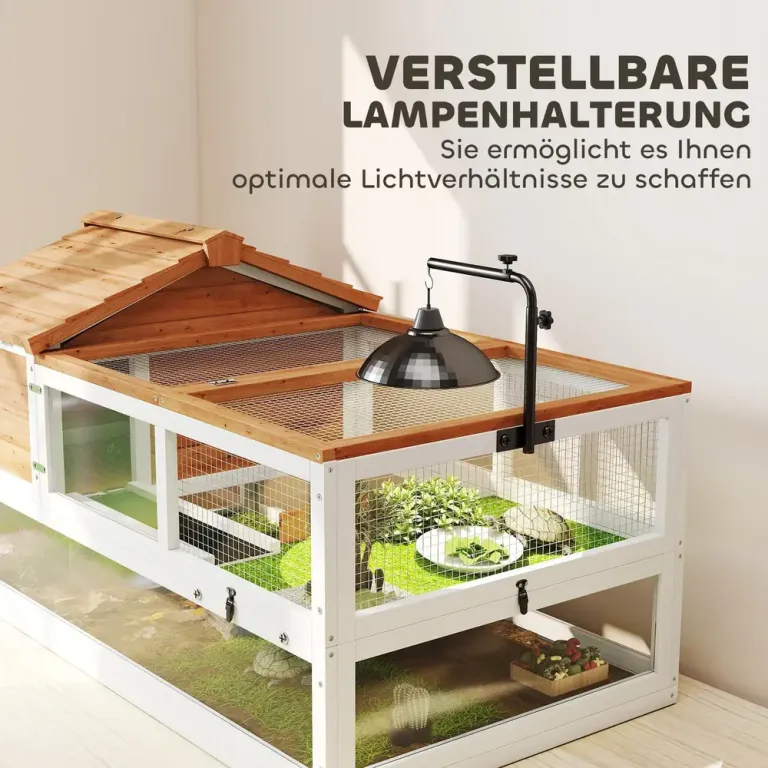 Sköldpaddshus 2-Vånings Hölje Lamphållare Bur för Små Nivåer Orange