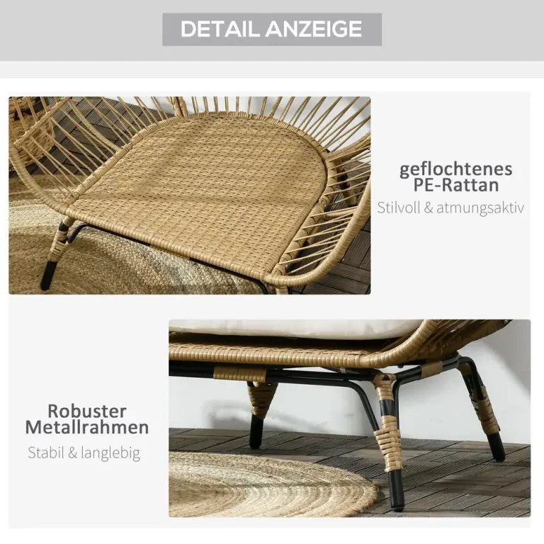 Hängstol i Korgdesign med Dyna Korgstol Khaki Konstrotting