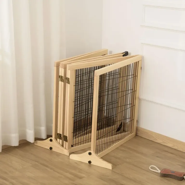 Dörrsäkerhetsgrind Hundgrind Natur av Furu 432 x 36 x 70 cm