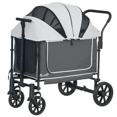 Hundvagn Dog Buggy Hopfällbar för Hundar 110x65x102 cm