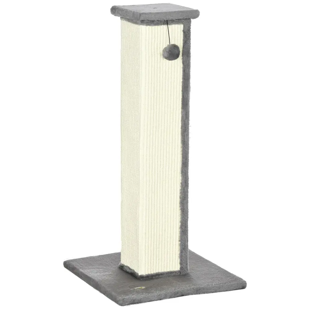 Skrapstolpe Klösträd Grå Kräm av Sisal och Plysch för 81 Cm