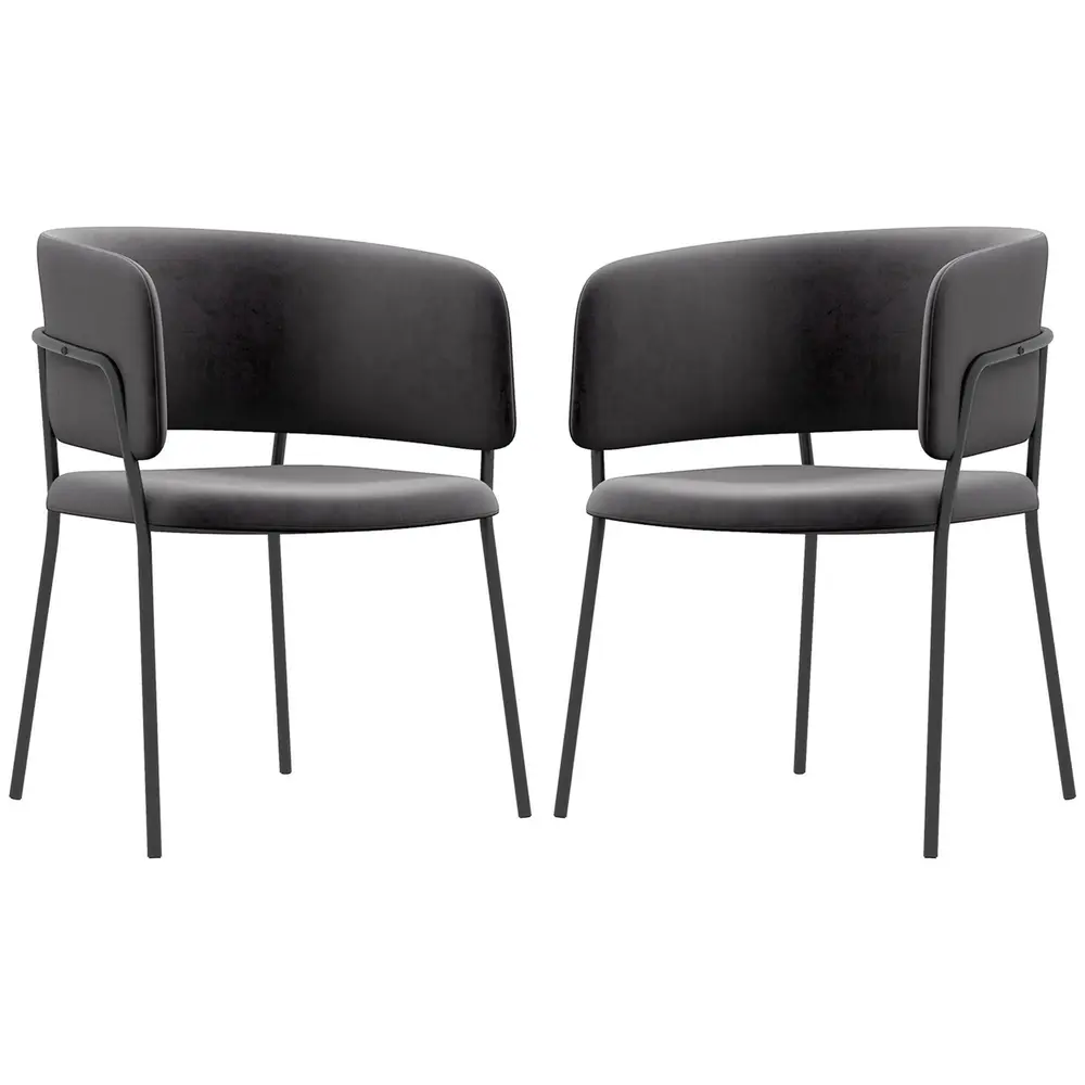 Matsalsstolar Köksstolar Grå av Sammet 57 x 53 x 73 Cm