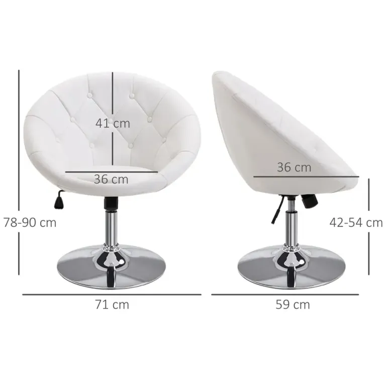 Arbetspall Svängbar Förkromad -90 cm Kontorsfåtölj Rund Läder