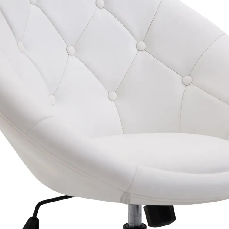 Arbetspall Svängbar Förkromad -90 cm Kontorsfåtölj Rund Läder