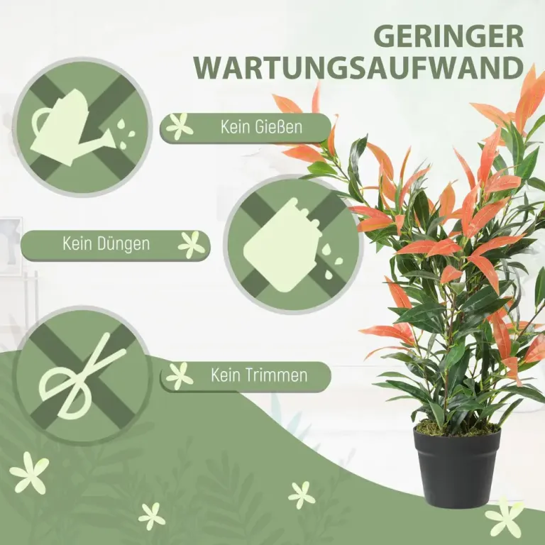 Artificiell Loquat 90 cm Konstgjord Växt med 300 Löv, Grön Plast