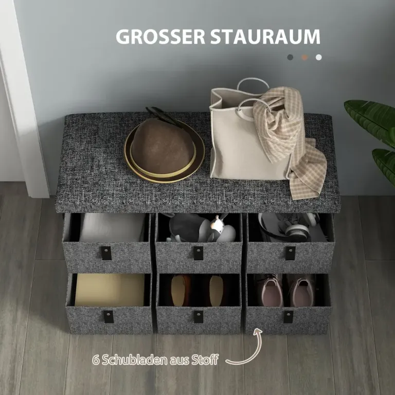 Skobänk Sittbänk med Skoförvaring och Dyna för Entré