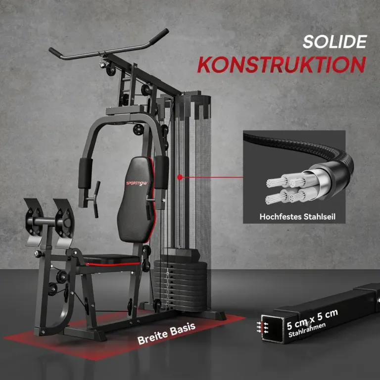 Hemmaträningsstation 45 kg Viktklossar Högt Repdrag Multigym