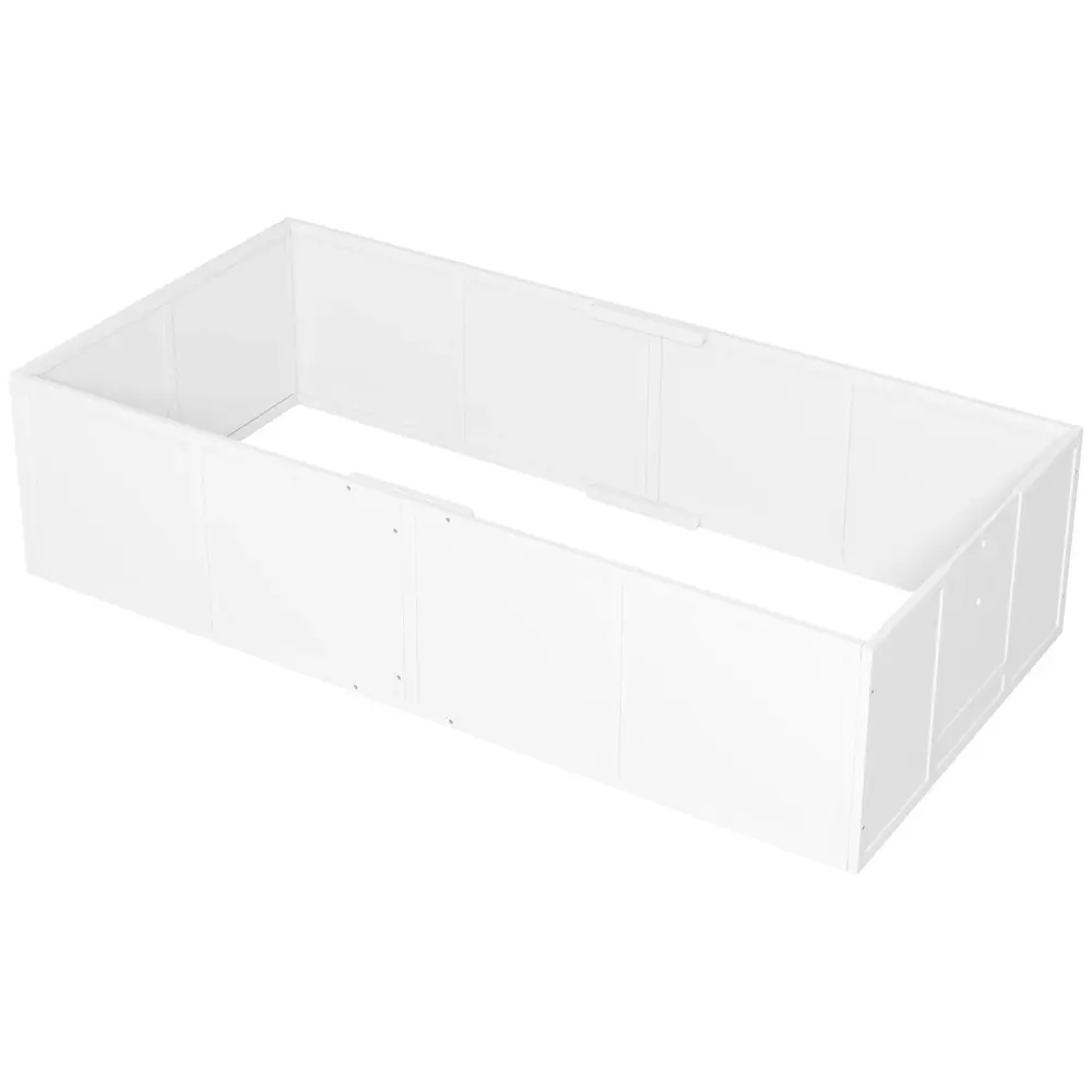 Valphage Valpstaket Vit av Gran och Metall 196 x 96 x 48 Cm