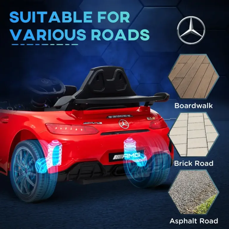 Elbil för Barn Sportbil 12 v Röd Mercedes Benz Fjärrkontroll
