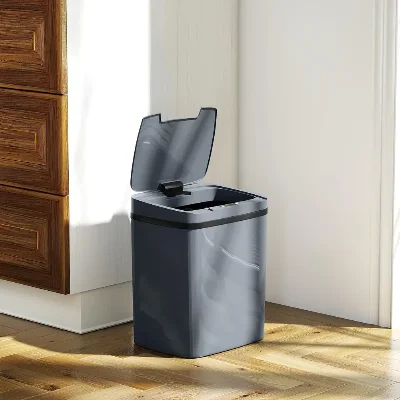Automatisk Sensor Papperskorg 12 l, Grå Sensorstyrd Soptunna Plast